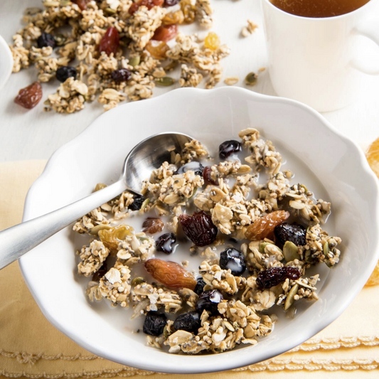 sugar-free, gluten-free, organic granola with adaptogens for focus and energy