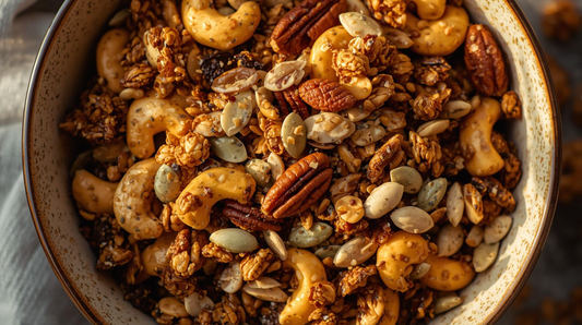 paleo, gluten-free, sugar-free , high protein granola with sprouted nuts and seeds